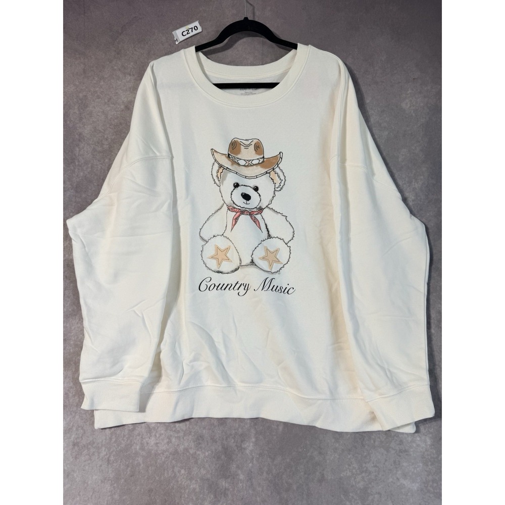 Zoe & Liv Sweatshirt Country Music Cowboy Teddy Bear Women's Size 3X NWT